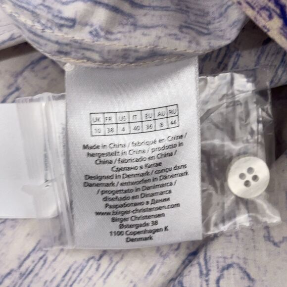 Remain Birger Christensen Purple Abstract Shirt Dress Womens 4 Organic Cotton - Picture 8 of 10